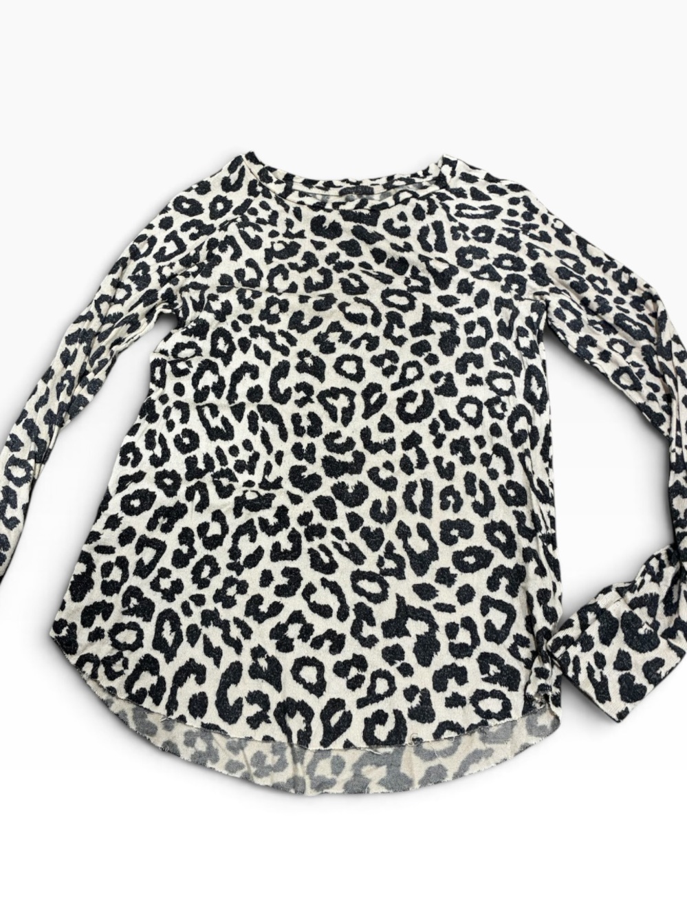 Grayson Threads Gray & Cream Leopard Long Sleeve Sweater Top
